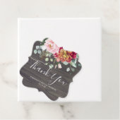 Étiquettes Cadeau Fleurs de Merci Fête des mariées en bois rustique (En situation)