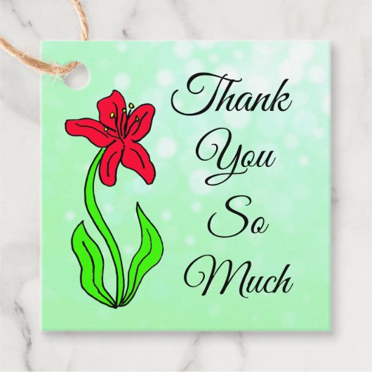 Étiquettes Cadeau Fleurs de Merci personnalisées Sage Green Cadeau (Devant)