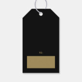 Étiquettes-cadeau Fleurs de Noël Or et Noir (Dos)