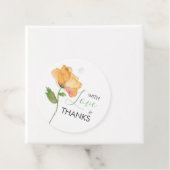 Étiquettes Cadeau Fleurs de Pavot Aquarelle Orange (En situation)