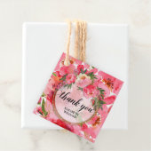 Étiquettes Cadeau Fleurs de pivoine en Merci (En situation)