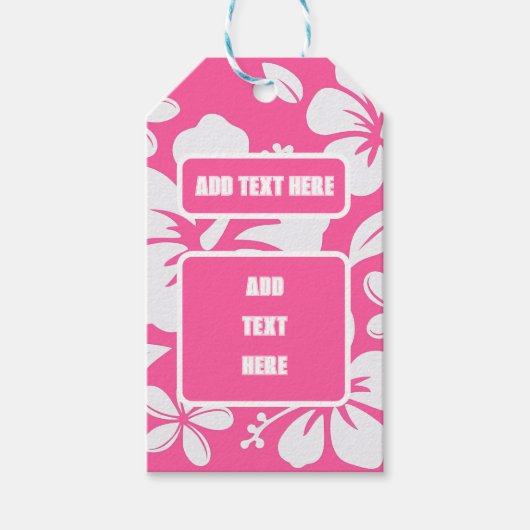 Étiquettes-cadeau Fleurs de plage rose tropical (Devant)