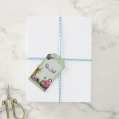 Étiquettes-cadeau Fleurs de printemps et fées papillons (Avec de laficelle)