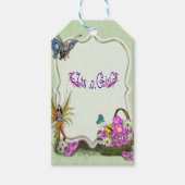 Étiquettes-cadeau Fleurs de printemps et fées papillons (Devant)