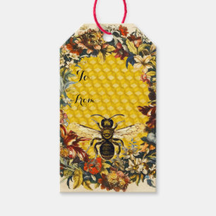 Étiquettes-cadeau FLEURS DE PRINTEMPS HONEY BEE, OEUVRE Noël