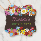 Étiquettes Cadeau Fleurs de printemps Whimsical Jardin Fête d'annive (Devant)