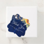 Étiquettes Cadeau Fleurs de soleil et marguerites Rustique Marine Bl (En situation)