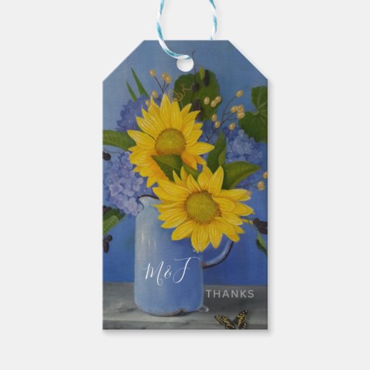 Étiquettes-cadeau Fleurs de soleil Mariage Merci Favoriser l'invité (Devant)