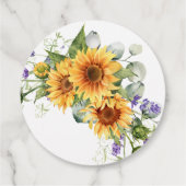 Étiquettes Cadeau Fleurs de soleil rustiques & Lavender Wedding Favo (Dos)