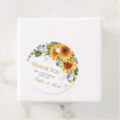 Étiquettes Cadeau Fleurs de soleil rustiques & Lavender Wedding Favo (En situation)