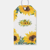 Étiquettes-cadeau Fleurs de soleil rustiques Monogramme Favoriser Me (Dos)