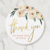 Étiquettes Cadeau Fleurs de teinte rose à écriture dorée moderne Mer (Devant)