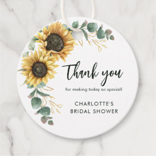 Étiquettes Cadeau Fleurs de verdure Tournesol écriture Fête de maria