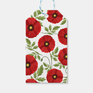 Étiquettes-cadeau Fleurs d'été joyeuses floraison de pavot