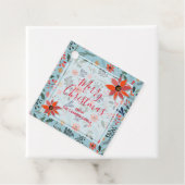 Étiquettes Cadeau Fleurs d'hiver élégantes Noël de Noël (En situation)