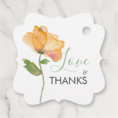 Étiquettes Cadeau Fleurs d'orange peintes Aquarelle coquelicots (Dos)