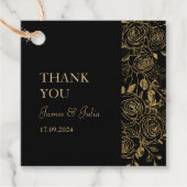 Étiquettes Cadeau Fleurs Dorées (Devant)