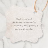 Étiquettes Cadeau Fleurs Élégantes de Teinte Terreuse Boho Merci (Dos)