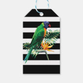 Étiquettes-cadeau Fleurs Et Motif De Perroquet (Devant)