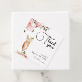 Étiquettes Cadeau Fleurs et Prosecco Réception de Mariage Florale (En situation)