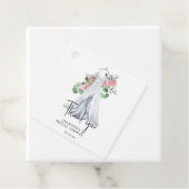 Étiquettes Cadeau Fleurs et verdure - merci pour la fête de mariage (En situation)