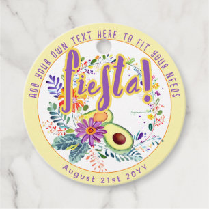Étiquettes Cadeau Fleurs Folkart Avocado FIESTA personnalisées