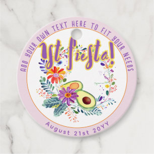Étiquettes Cadeau Fleurs Folkart Pink Avocado FIESTA personnalisées