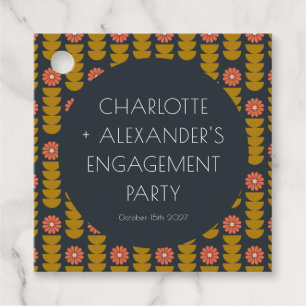 Étiquettes Cadeau Fleurs géométriques élégantes pour une fête de fia