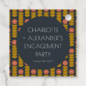 Étiquettes Cadeau Fleurs géométriques élégantes pour une fête de fia (Dos)