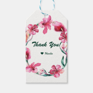 Étiquettes-cadeau Fleurs Hawaïennes Tropicales Cadeau De Mariage Élé