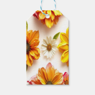 Étiquettes-cadeau fleurs jaunes