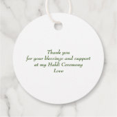 Étiquettes Cadeau Fleurs jaunes d'éléphants mariages haldi en Inde (Dos)