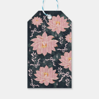 Étiquettes-cadeau Fleurs magiques avec motif pailleté