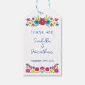 Étiquettes-cadeau Fleurs mexicaines colorées (Devant)