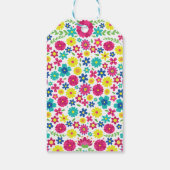 Étiquettes-cadeau Fleurs mexicaines colorées (Dos)