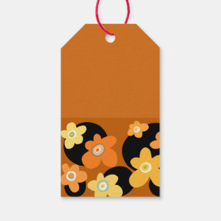 Étiquettes-cadeau Fleurs orange