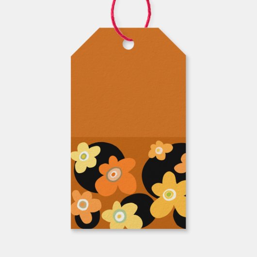 Étiquettes-cadeau Fleurs orange (Dos)