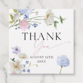 Étiquettes Cadeau Fleurs pastel Merci (Devant)
