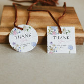 Étiquettes Cadeau Fleurs pastel Merci