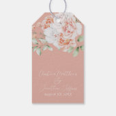 Étiquettes-cadeau Fleurs romantiques de pêche et blanches (Dos)