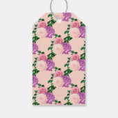 Étiquettes-cadeau Fleurs rose pêche et lavande violet (Dos)