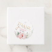 Étiquettes Cadeau Fleurs roses Élégant Merci d'anniversaire (En situation)
