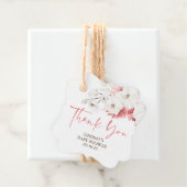 Étiquettes Cadeau Fleurs roses et blanches Boho Merci (En situation)