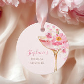Étiquettes Cadeau Fleurs roses et prosecco Shower Floral de Mariage