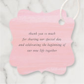 Étiquettes Cadeau Fleurs roses et succulents Merci de verdure (Dos)