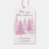 Étiquettes-cadeau Fleurs roses uniques Noël (Devant)