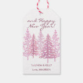 Étiquettes-cadeau Fleurs roses uniques Noël (Dos)