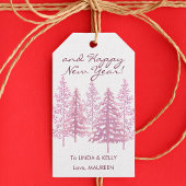 Étiquettes-cadeau Fleurs roses uniques Noël