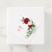 Étiquettes Cadeau Fleurs rouges et blanches verdure (En situation)