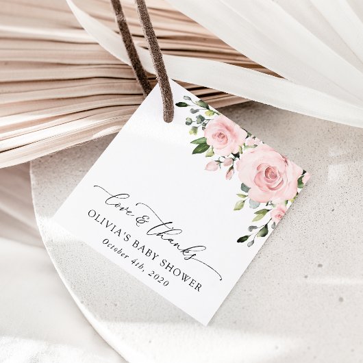 Étiquettes Cadeau Fleurs Rouges, Fleurs Roses, Boho, Baby shower